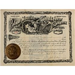 Palmer Mountain Tunnel & Power Co. Stock Certificate