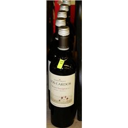 FIVE 750ML BOTTLES OF LOS CARDOS CABERNET
