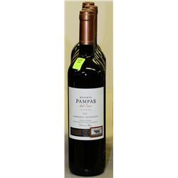 FOUR 750ML BOTTLES OF PAMPAS DEL SUR MALBEC
