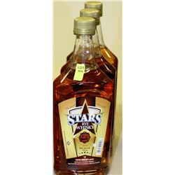 THREE 750ML BOTTLES OF STARS RYE WHISKY
