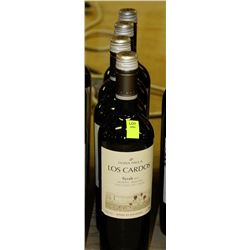 FOUR 750ML BOTTLES OF LOS CARDOS SYRAH 2013