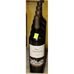 FOUR 750ML BOTTLES OF TRAPICHE MALBEC
