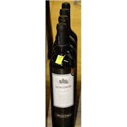 FOUR 750ML BOTTLES OF DON DAVID MALBEC