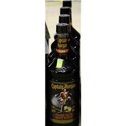 4 BOTTLES OF CAPTAIN MORGAN DARK RUM