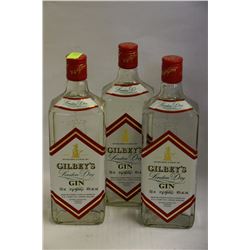 3 BOTTLES OF GILBEY'S LONDON DRY GIN