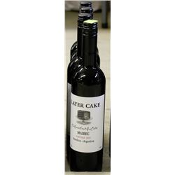 4 BOTTLES OF LAYER CAKE MALBEC RED WINE