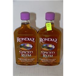 2 BOTTLES OF RONDIAZ SPICED RUM