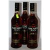 Image 1 : 3 BOTTLES OF BACARDI BLACK RUM