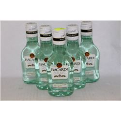 5 BOTTLES OF BACARDI WHITE RUM
