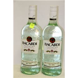 2 BOTTLES OF BACARDI WHITE RUM