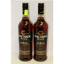 2 BOTTLES OF BACARDI BLACK RUM