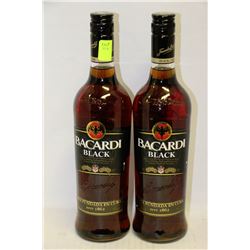 2 BOTTLES OF BACARDI BLACK RUM