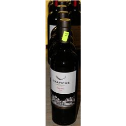 4 BOTTLES OF TRAPICHE MALBEC RED WINE