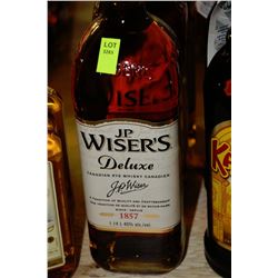 1.14L BOTTLE OF J.P WISER'S CANADIAN RYE WHISKY