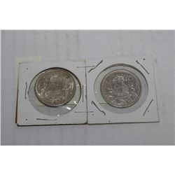 1957 & 1958 CANADIAN 50 CENT PIECES
