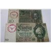 Image 1 : TWO NAZI BANKNOTES - 50 MARK & 10 MARK X2