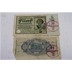GERMAN NAZI WAFFEN SS BANKNOTES X2