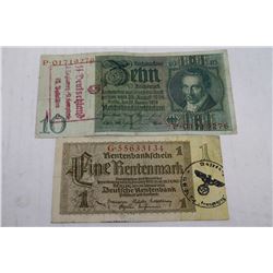 TWO NAZI BANKNOTES -