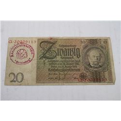 GERMAN WWI CONCENTRATION CAMP ORANIENBERG NOTE