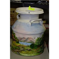 PAINTED VINTAGE CREAM CAN