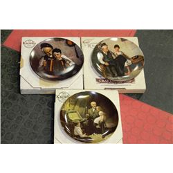 SET OF 3 COLLECTOR PLATES - NORMAN ROCKWELL