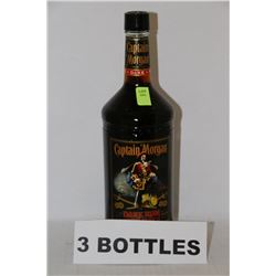 3 BOTTLES OF CAPTAIN MORGAN DARK RUM