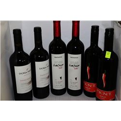 6 BOTTLES OF ASSORTED RED WINE