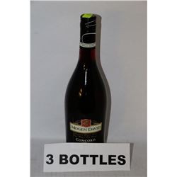 3 BOTTLES OF MOGEN DAVID CONCORD RED WINE