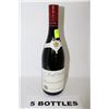 Image 1 : 5 BOTTLES OF BEAUJOLAIS-VILLAGES RED WINE
