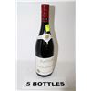 Image 1 : 5 BOTTLES OF BEAUJOLAIS-VILLAGES RED WINE