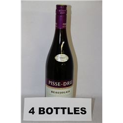 4 BOTTLES OF BEAUJOLAIS RED WINE