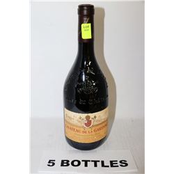 5 BOTTLES OF CHATEAU LA GARDINE RED WINE