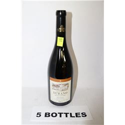 5 BOTTLES OF CHATEAU DURAND RED WINE