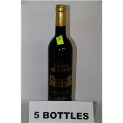 5 BOTTLES OF BARON DE MARNY RED WINE
