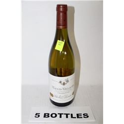 5 BOTTLES OF MACON-VILLAGES CHARDONNAY