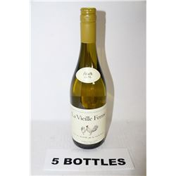 5 BOTTLES OF LA VIEILLE FERME WHITE WINE