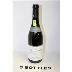 5 BOTTLES OF COTES-DU-RHONE GRENACHE-SYRAH