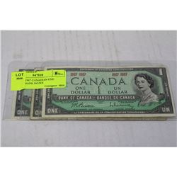 SET OF 3 1967 CANADIAN ONE DOLLAR BANK NOTES