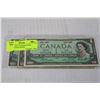 Image 1 : SET OF 3 1967 CANADIAN ONE DOLLAR BANK NOTES