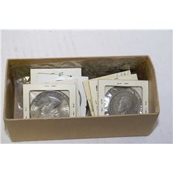 4 BRITISH CROWNS, 4 HALF CROWNS, FOREIGN COIN MINT