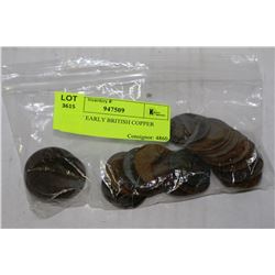 BAG OF EARLY BRITISH COPPER COINS