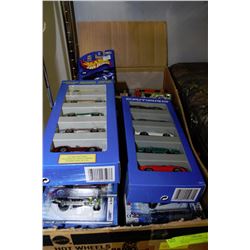 BOX OF 13 CARDED HOT WHEELS & SIX 5-PACKS