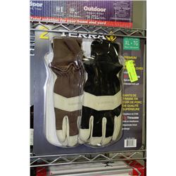 2 PAIRS TERRA WORK GLOVES SIZE XL
