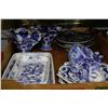 Image 1 : TRAY OF BLUE AND WHITE DISHES, VASES ETC.