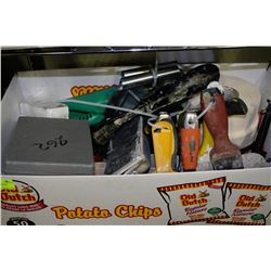 BOX OF PAINTING EQUIPMENT