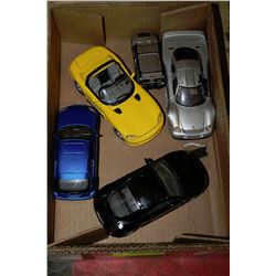 BOX W/ 5 DIE CAST CARS INCL. VIPER,
