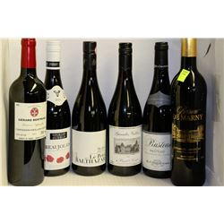 6 BOTTLES OF ASSORTED WINE