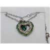 Image 1 : WOMENS 14K WHITE GOLD PLATED HEART PENDANT