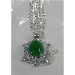 WOMENS 925 JADE TURTLE NECKLACE & PENDANT