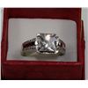 Image 1 : LADIES 925 SILVER & WHITE QZ RING